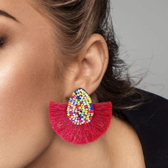 2 for $12.00 Boho Fan Tassel Beaded Earrings - Picture 6 of 6